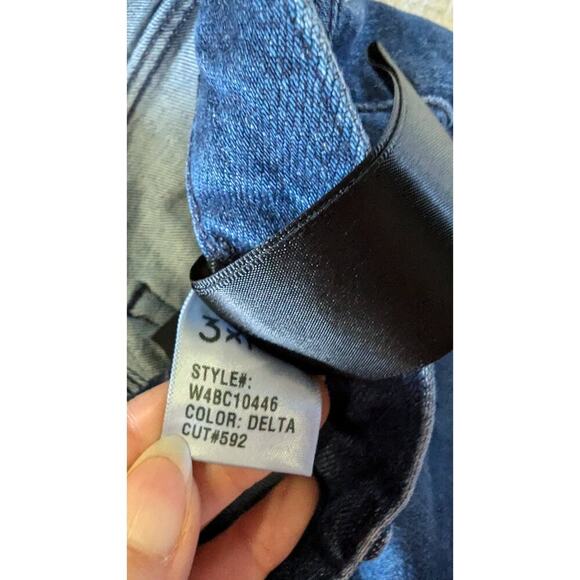 3x1 DENIM NYC Bootcut Whiskering Distress High Waist Dark Wash Jeans Size 27 - Picture 7 of 10